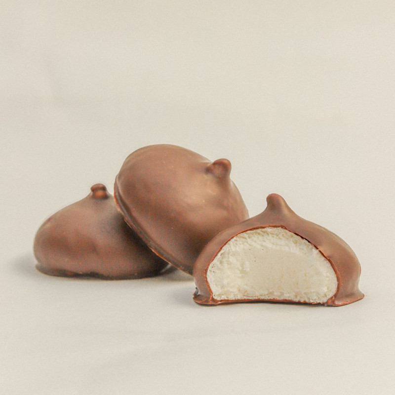 Guimauves Vanille enrobées Chocolat au lait Guimauves Vanille enrobées Chocolat au lait