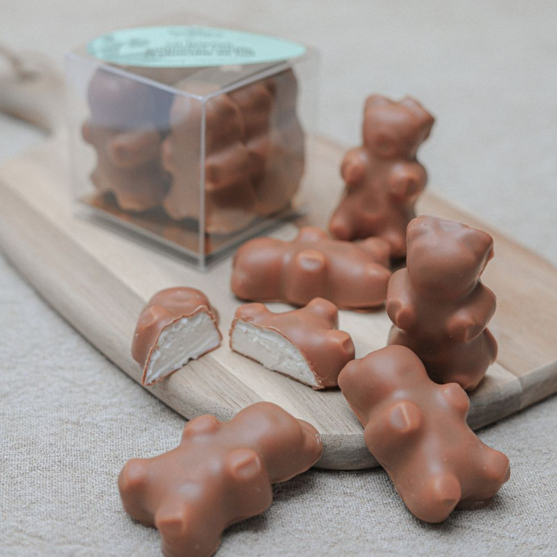 Oursons guimauve vanille et chocolat au lait Oursons guimauve vanille et chocolat au lait