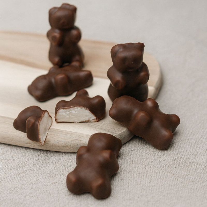 Oursons guimauve vanille et chocolat noir Oursons guimauve vanille et chocolat noir
